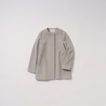 ウールカシミヤブレンドミドル丈ノーカラーコート